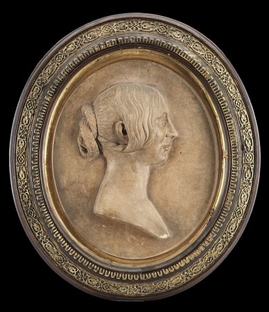 William Theed (Trentham 1804 - Londra 1891)"Profilo femminile" altorilievo in...