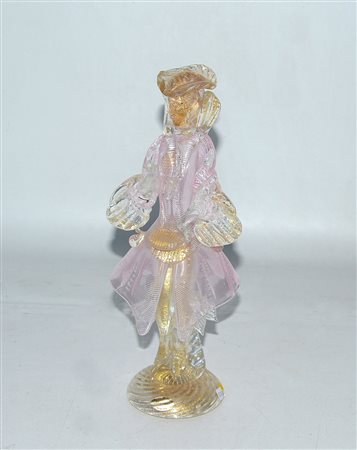 Manifattura di Murano, figurina in vetro soffiato incolore e a mezza...