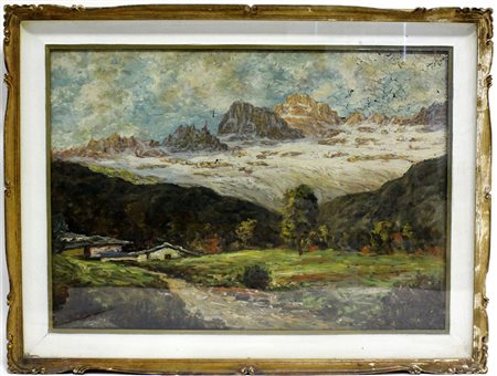 Ceresoli "Il Catinaccio, Dolomiti" olio su tela (cm 50x70) firmato in basso a...
