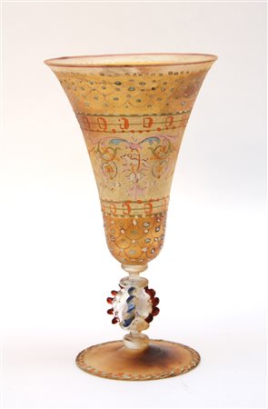 Manifattura di Murano del secolo XX grande bicchiere in vetro decorato ad...