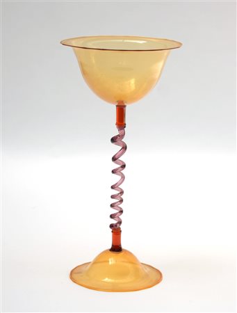 Manifattura di Murano, prima metà del Sec. XX, bicchiere in vetro soffiato...