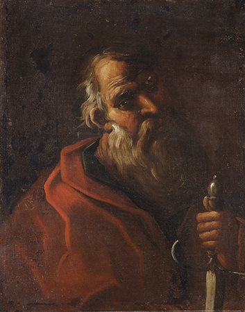 Maestro lombardo della fine del secolo XVII "San Paolo", olio su tela (cm...