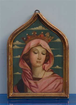 Ignoto "Madonna" olio su tavola cuspidata (cm 36x26)