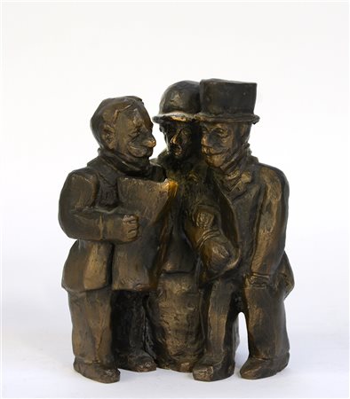 Franz Borghese (Roma 1941 - 2005) Personaggi, multiplo in bronzo (h cm 23),...