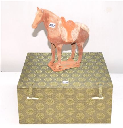 Cavallo in terracotta in stile Tang (h. cm 30) Cina, sec. XX (difetti)