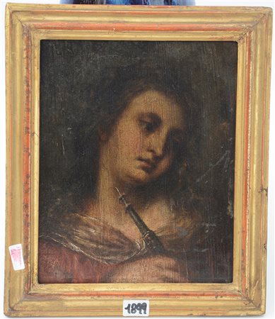 Scuola veneta del secolo XVII "Ritratto femminile"olio su tavoletta (cm...