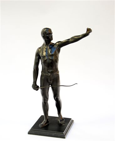 Ignoto "Atleta con spada" scultura in bronzo (difetti)