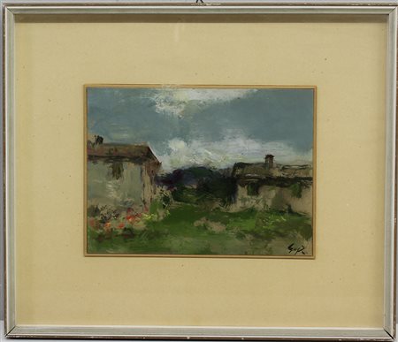 Guglielmo Pizzirani "Studio" olio su compensato (cm 16x22) firmato in basso a...