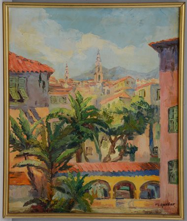 Adeline M. "Scorcio di paese" olio su tela (cm 46x37) firmato in basso a...