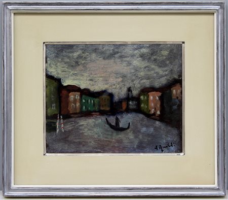 Gian Rodolfo D'accardi (Palermo 1906 - Varese 1993)"Piccola Venezia" olio su...