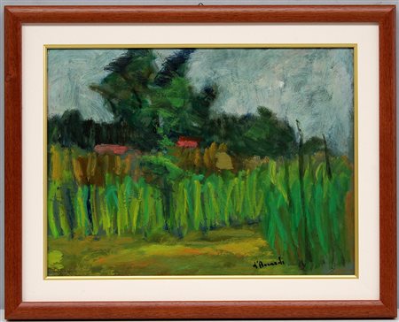 Gian Rodolfo D'accardi (Palermo 1906 - Varese 1993)"Campo verde" olio su...