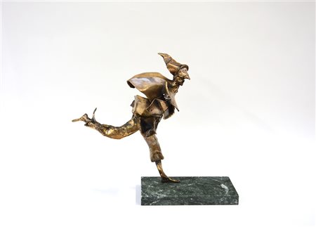 Antonio Nocera "In scena" scultura in bronzo (h cm 41) poggiante su base in...