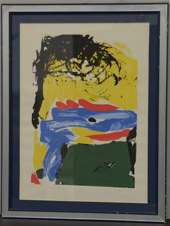 Asger Jorn (Vejrum 1914 - 1973)"Senza titolo" 1970, serigrafia (cm 55x41,5)...