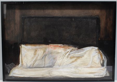 Aurelio Carminati (1924 - 2012)"Letto" 1950 - 56, tecnica mista e cartapesta...