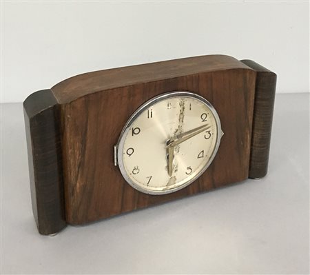 VEGLIA Orologio da tavolo con cassa in legno, quadrante con numeri arabi,...