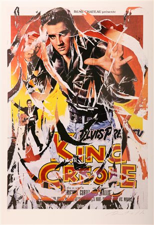 ROTELLA MIMMO (1918 - 2006) King Creole. Litodecollage. Cm 70,00 x 100,00....