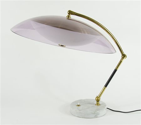 Stilux: lampada da scrivania orientabile, base in marmo. Anni '50-'60.