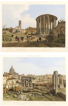 Felix Benoist, (Francia XX secolo), "Veduta dei Fori Romani - Tempio di...