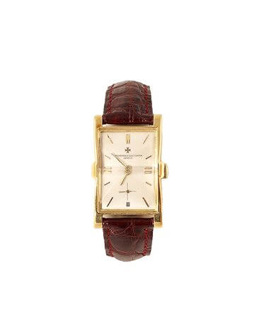 Orologio Vacheron Constantin anni 40 in oro giallo 18kt, cassa rettangolare e...