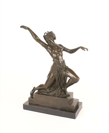 Scuola francese XIX/XX secolo, "Danzatrice", scultura in bronzo patinato...