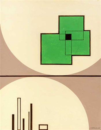 LUIGI VERONESI (1908 - 1998) Senza titolo 1977 Tecnica mista su carta 43,5 x...