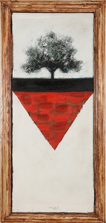 MATTIOLI CARLO (1911 - 1994) Paesaggio. 1989. Olio su tela . Cm 38,00 x...