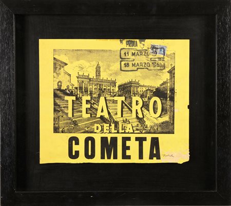ROTELLA MIMMO (1918 - 2006) Teatro della Cometa. 1959. Decollage su carta. Cm...