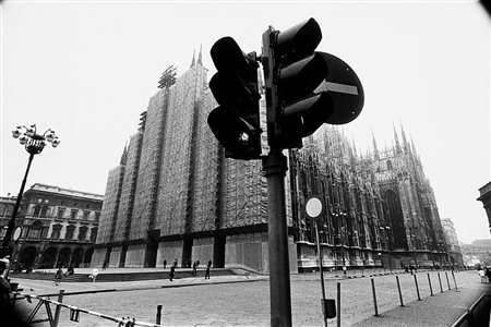 ERMETE MARZONI Milano piazza Duomo 1970 ca.Stampa fotografica vintage alla...