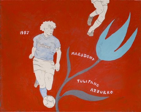 ERNESTO TATAFIORE (1943)Maradona tulipano azzurro, 2001Olio su telacm...