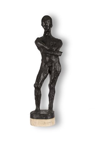 MIRKO BASALDELLA (1910-1969) Figura, 1948 Scultura in bronzo cm 56x18x15...