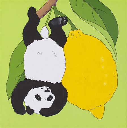 LUIGI MASTRANGELO (1958)Natura morta con panda e limone, 2010Acrilici su...