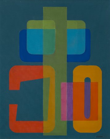 AUGUSTO GARAU (1923-2010)Ambiguità, 1987Olio su telacm 81x65Firma al...