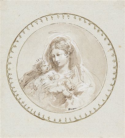 Giuseppe Bernardino Bison (Palmanova 1762 - Milano 1844)"Madonna con Bambino"...