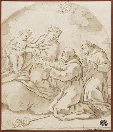 Scuola napoletana dell'inizio del secolo XVIII "Madonna con Bambino e Santi"...