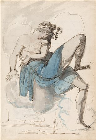 Artista italiano, fine secolo XVIII "Studio per figura" penna inchiostro...