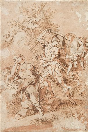 Ercole Graziani (Bologna 1688 - 1765)(attr.) "Scena Mitologica" disegno su...