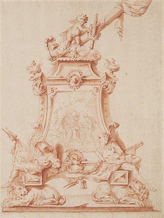 Vittorio Maria Bigari (Bologna 1692 - 1776)(attr.) "Studio di figura con...