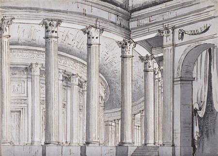 Pietro Gonzaga (Longarone 1751 - San Pietroburgo 1831)(attr.) "Scenografia...