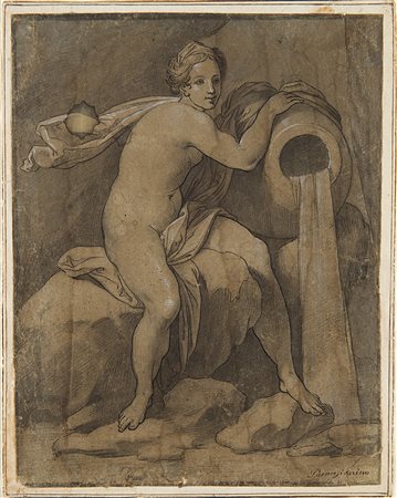 Artista degli inizi del secolo XVII "Allegoria dell'acqua" penna ed...