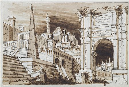 Pietro Gonzaga (Longarone 1751 - San Pietroburgo 1831) (attr.) "Scenografia:...