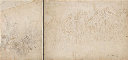 Scuola italiana del secolo XVI "Putti (recto); La crocifissione (verso)"...