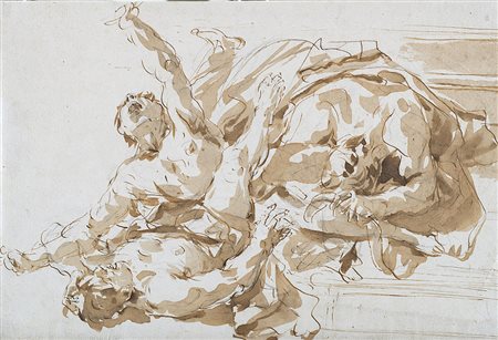 Artista veneto del secolo XVIII, seguace di Gian Battista Tiepolo "Caduta dei...