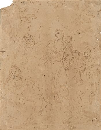 Donato Creti (Cremona 1671 - Bologna 1749)"Madonna con Bambino circondata da...