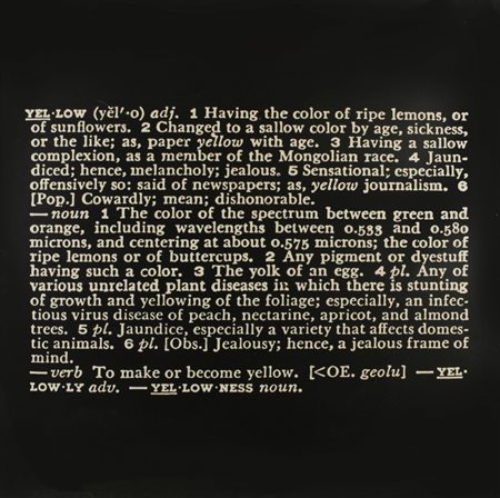 JOSEPH KOSUTH (1945-) Art as idea as idea -yellow- 1967ingrandimento...