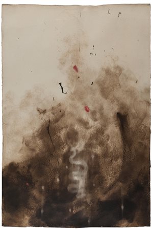 OMAR GALLIANI (1954-) Senza titolotecnica mista su carta cm 150x97firmato in...