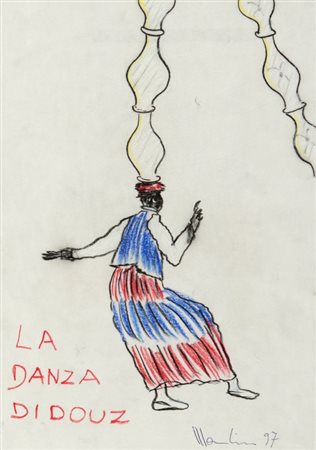 ALDO MONDINO (1938-2005) La danza didouz 1997pastelli su carta cm 42x29,5...