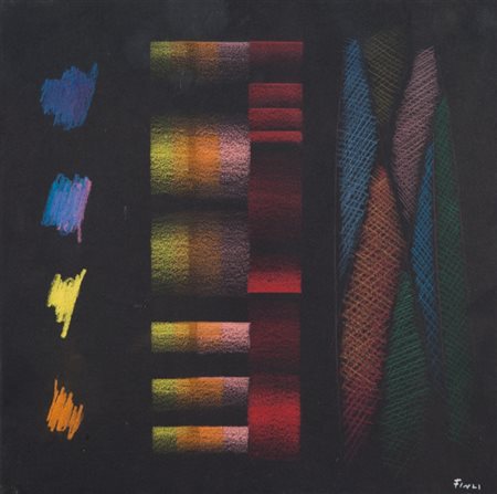 ENNIO FINZI (1931-) Luce-Vibrazione 1971acrilico su tela cm 30x30firmato,...