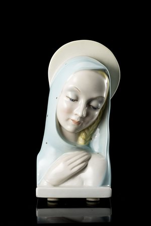 Lenci "Madonna" Ceramica formata a colaggio e smaltata in policromia sotto...