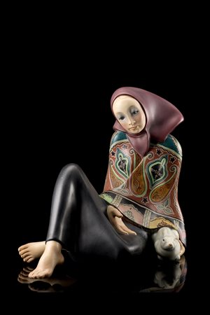 Helen Konig Scavini (Torino 1886 - 1974) "Ave Maria" Ceramica formata a...