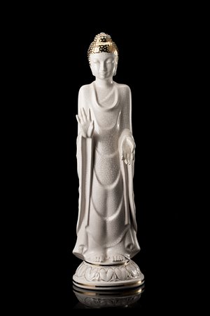 Camillo Ghigo (Torino 1912 - Avigliana 1992) "Buddha in piedi" Ceramica...